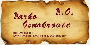 Marko Osmokrović vizit kartica